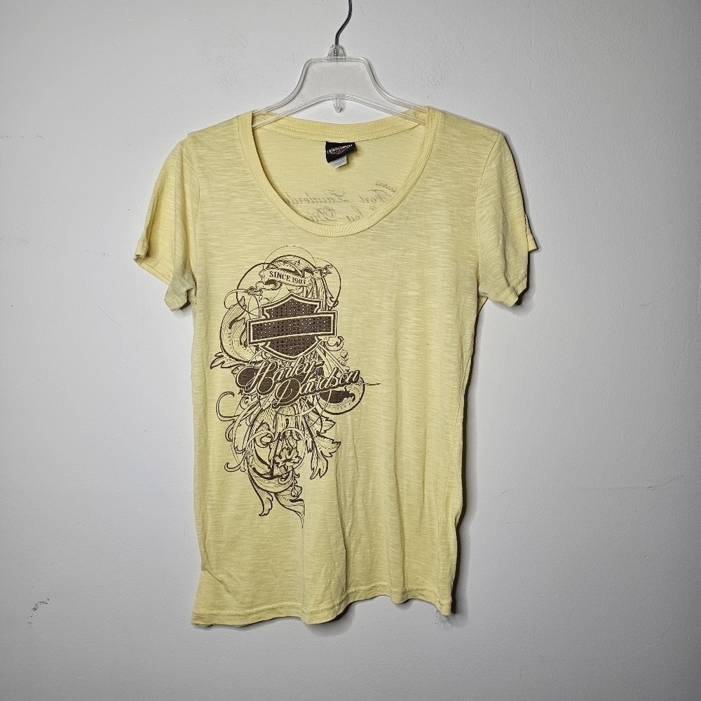 Harley-Davidson Chester's Fort Lauderdale Florida Studded Scoop Neck Tee XL - Picture 2 of 8